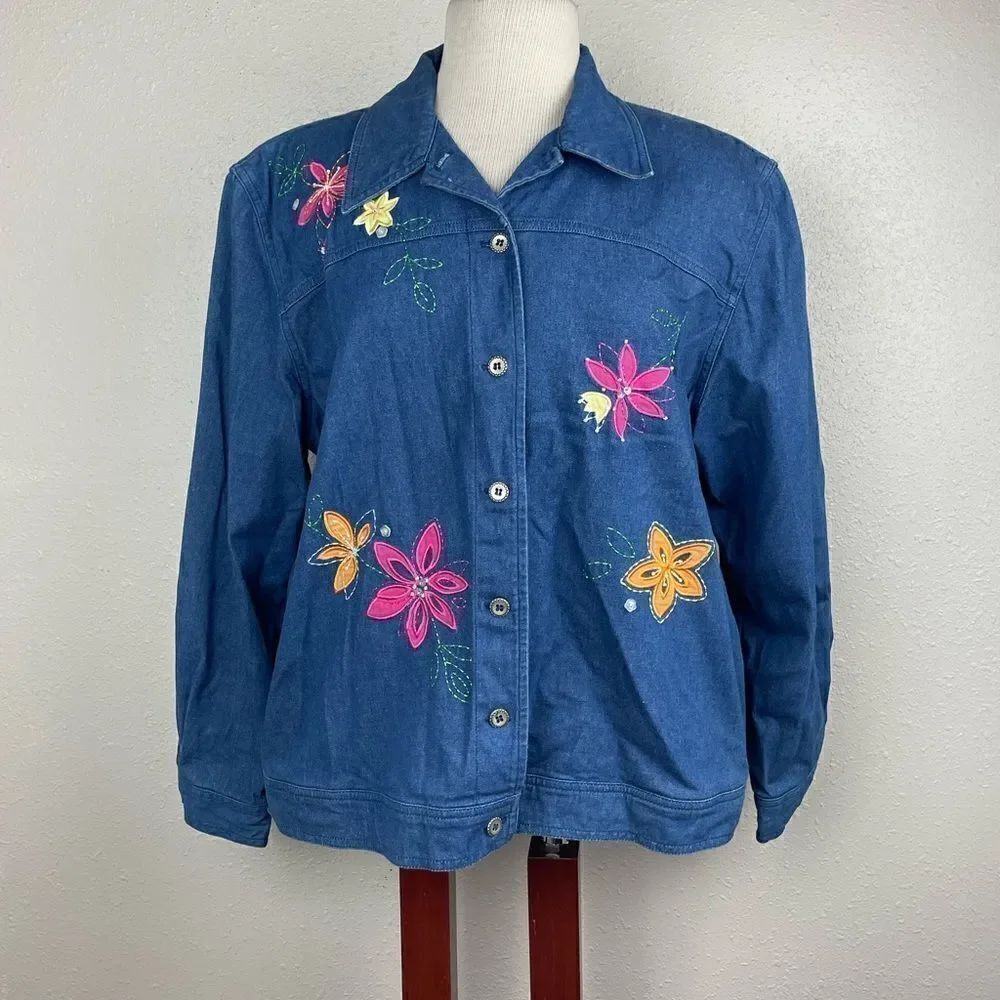 EUC Alfred Dunner Womens Denim Style Jacket Size 14
